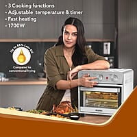 AGARO Regal Air Fryer For Home, 14L, Family Rotisserie Convection Oven, 1700W, Electric Oven, 3 Preset Programs