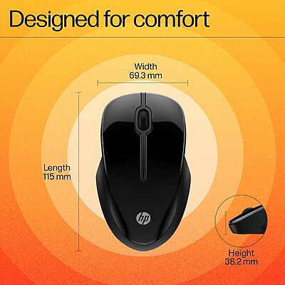 Open Box HP 250 Dual mode /Multidevice,1 AA battery gives 12 months life,upto 1600 DPI Wireless Optical Mouse