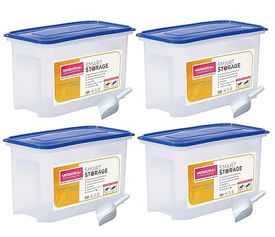 Varmora Plastic Container - 12 Liter, Pack of 4, Clear