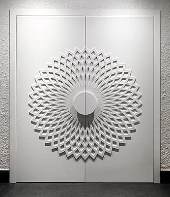 Exquisite 3D HDHMR Double Door with Deco Paint in Pristine White Exquisite 3D HDHMR Double Door with Deco Paint in Pristine White