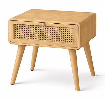 Cliffside Natural Cane Bedside Table