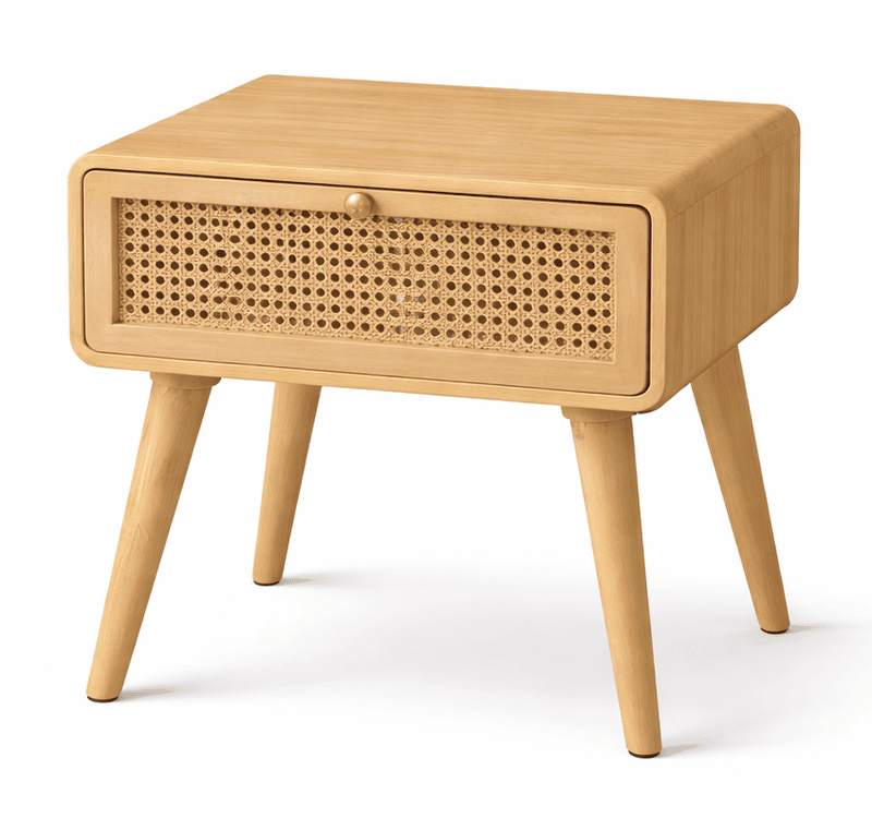 Cliffside Natural Cane Bedside Table