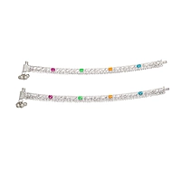 Silver Screw type Anklets