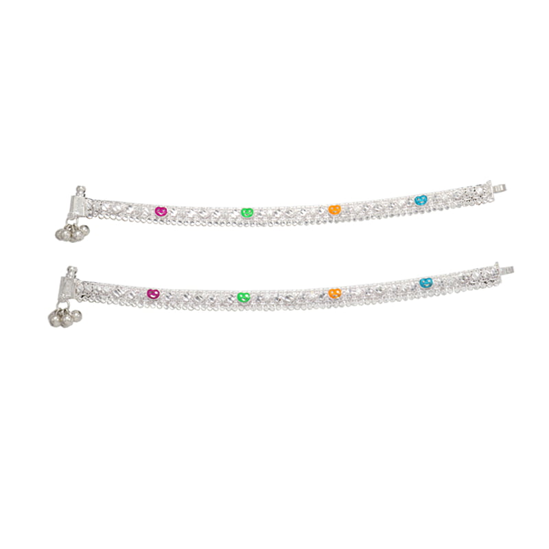 Silver Screw type Anklets