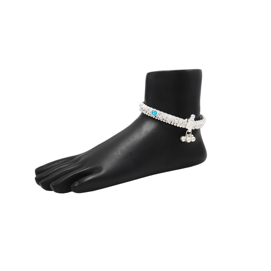 Silver Screw type Anklets