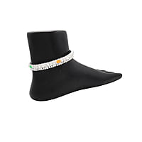 Sterling silver Enamel Design ghungross anklet for women