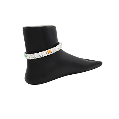 SterliSterling silver Enamel Design ghungross anklet for women/girls