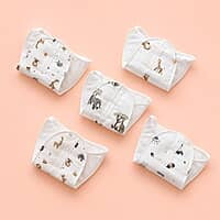 Muslin Cotton Padded Nappy for Newborns – 0–3 Months | Pack of 5