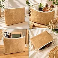 Jute Zipper Pouch