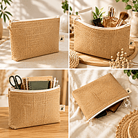 Jute Zipper Pouch