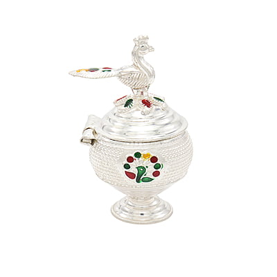 Silver Peacock Kumkum chimizh/Holder Silver Peacock Kumkum chimizh/Holder