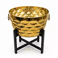 ROUND DUSTBIN GOLD DIAMOND