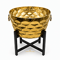 ROUND DUSTBIN GOLD DIAMOND