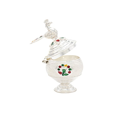 Silver Peacock Kumkum chimizh/Holder Silver Peacock Kumkum chimizh/Holder