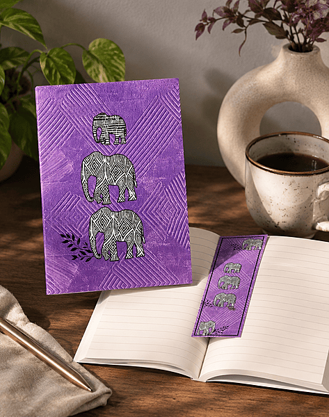 LILAC ELEPHANT RULED NOTEBOOK