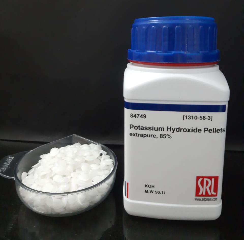 Potassium Hydroxide pellets extrapure, 85% SRL