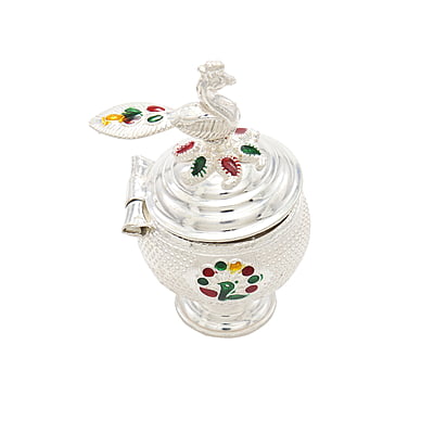Silver Peacock Kumkum chimizh/Holder Silver Peacock Kumkum chimizh/Holder