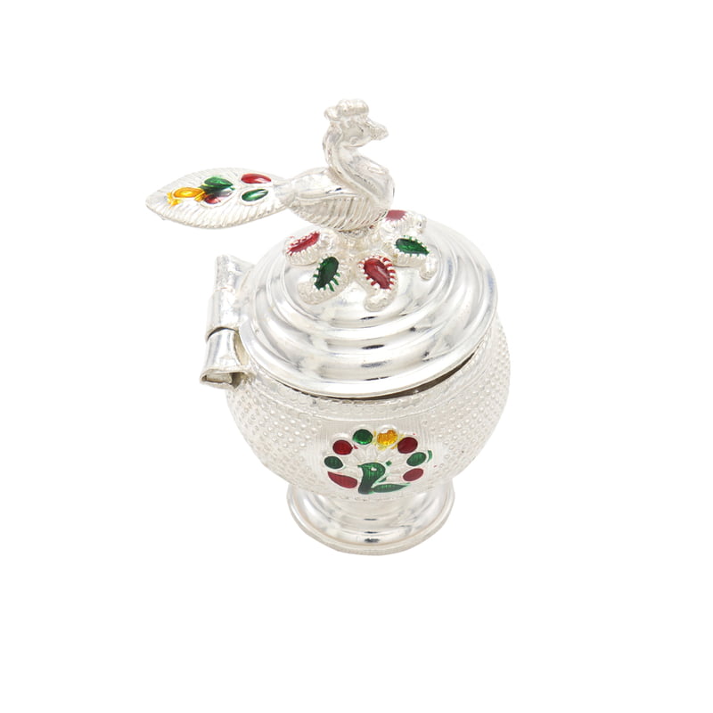 Silver Peacock Kumkum chimizh/Holder Silver Peacock Kumkum chimizh/Holder