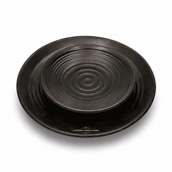 MELAMINE FULL PLATE BLACK