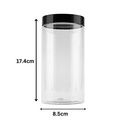 900ml Round PET Jar + 83mm BLACK Cap 900ml Round PET Jar + 83mm BLACK Cap