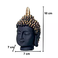 Meditating Buddha Face - Polyresin Sculpture for Home -7 Inch