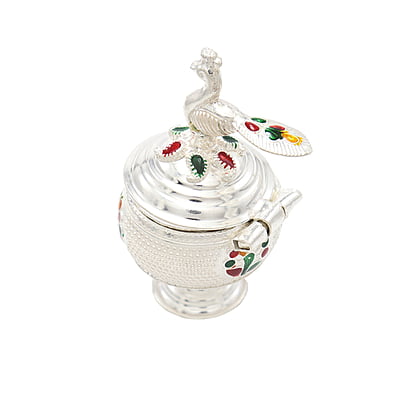 Silver Peacock Kumkum chimizh