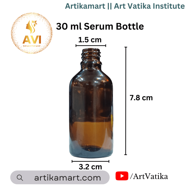 30 ml Serum Bottle AMBER Brown 18mm NECK