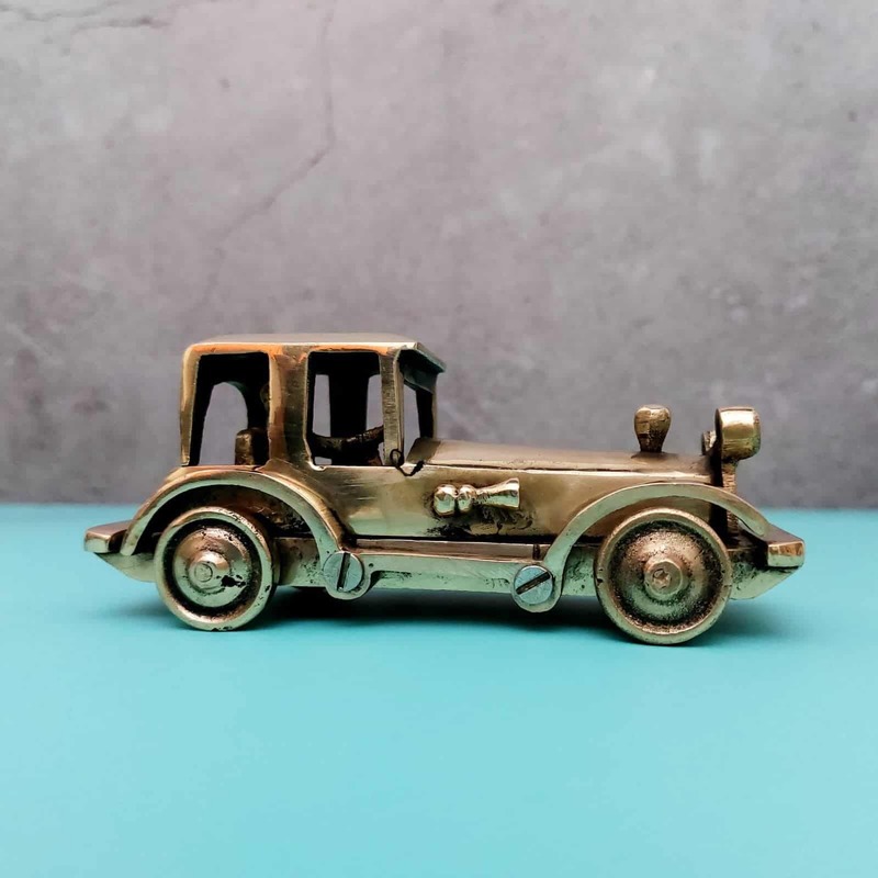 Brass Vintage Car - 2.1 inch Height | Miniature Brass Vintage Car for Collectors and Decor