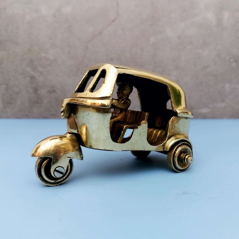 Brass Tuk Tuk Auto - 3 inch Height | Decorative Brass Tuk Tuk Auto for Souvenirs and Display