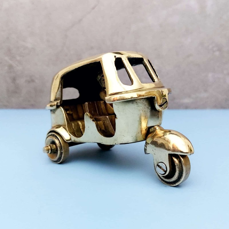 Brass Tuk Tuk Auto - 3 inch Height | Decorative Brass Tuk Tuk Auto for Souvenirs and Display