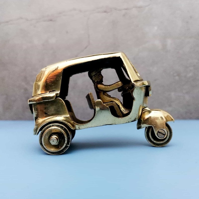 Brass Tuk Tuk Auto - 3 inch Height | Decorative Brass Tuk Tuk Auto for Souvenirs and Display