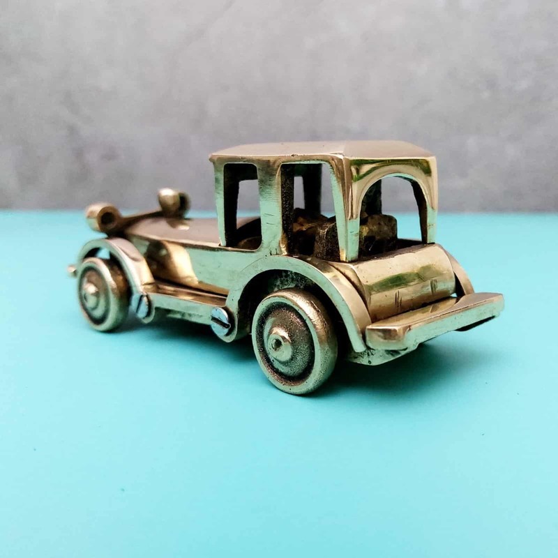 Brass Vintage Car - 2.1 inch Height | Miniature Brass Vintage Car for Collectors and Decor