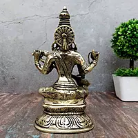 Brass Saraswati Devi - 8 inch Height | Elegant Brass Saraswati Devi Statue for Knowledge and Arts