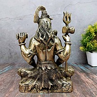 Brass Shiva Idol - 8.5 inch Height | Sacred Brass Shiva Statue for Worship and Meditation