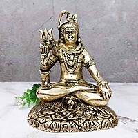 Brass Shiva Idol - 7 inch Height | Divine Brass Shiva Statue for Devotional Practices
