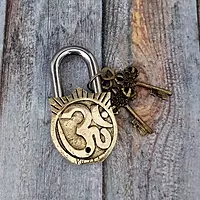 Brass Hanuman Door Lock - 4.5 inch Height | Auspicious Brass Hanuman Door Lock for Protection