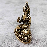 Brass Buddha Idol - 3.5 inch Height | Serene Brass Buddha Statue for Meditation and Peace
