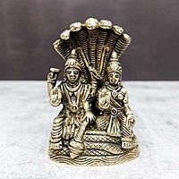 Brass Vishnu Lakshmi on Sheshnag Idol - 3.4 inch Height | Divine Brass Vishnu and Lakshmi Statue on Sheshnag