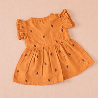 Honey Mustard Ethnic Frill Frock