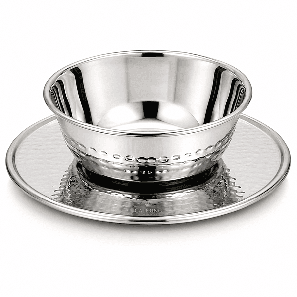 SS FINGER BOWL WITH SAUCER HAMMER