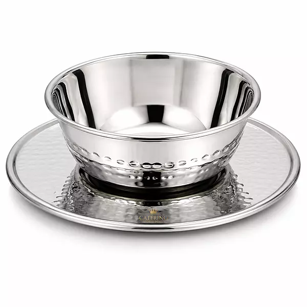 SS FINGER BOWL WITH SAUCER HAMMER