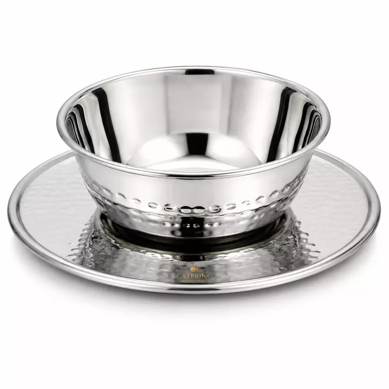 SS FINGER BOWL WITH SAUCER HAMMER