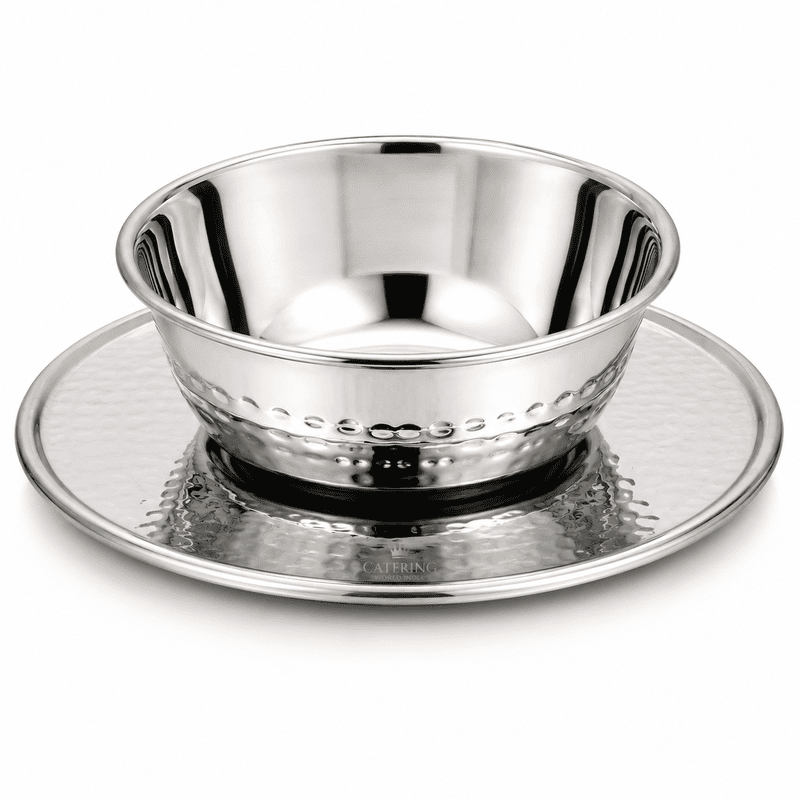 SS FINGER BOWL WITH SAUCER HAMMER