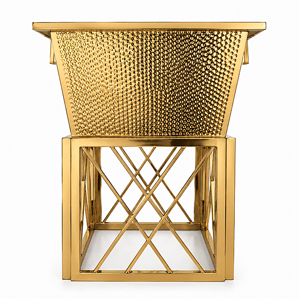SQUARE DUSTBIN GOLD PVD MATHAR