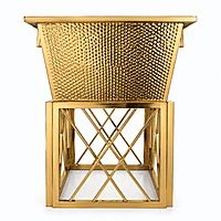 SQUARE DUSTBIN GOLD PVD MATHAR