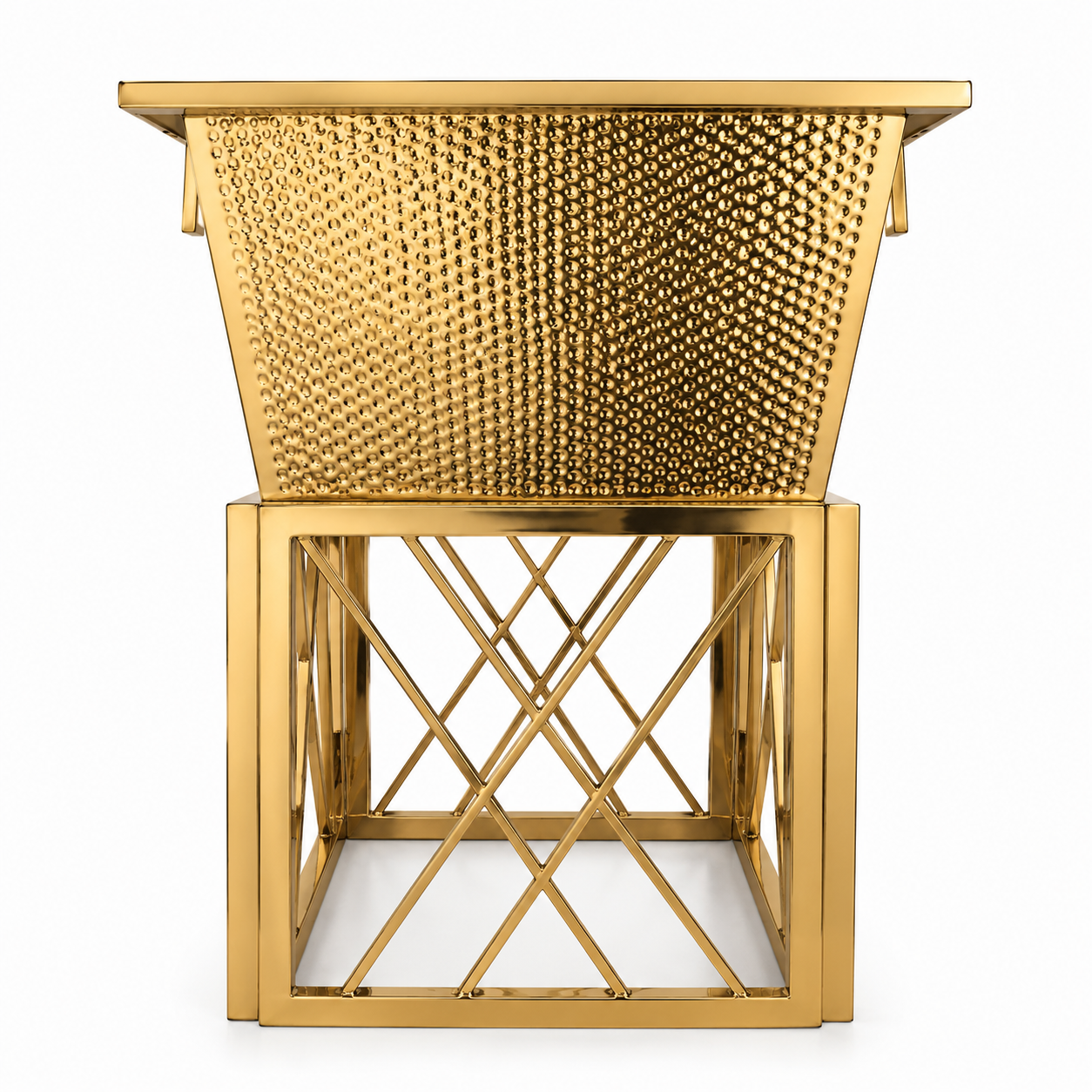 SQUARE DUSTBIN GOLD PVD MATHAR