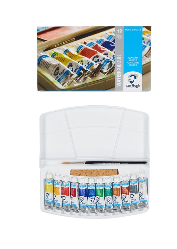 ROYAL TALENS VAN GOGH 10ML WATERCOLOR TUBE SET, PLASTIC TRAVEL SET, 12 ASSORTED COLORS ROYAL TALENS VAN GOGH 10ML WATERCOLOR TUBE SET, PLASTIC TRAVEL SET, 12 ASSORTED COLORS