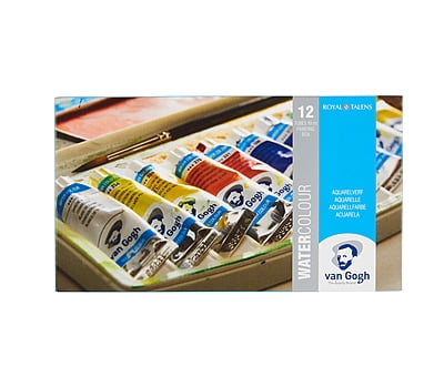 ROYAL TALENS VAN GOGH 10ML WATERCOLOR TUBE SET, PLASTIC TRAVEL SET, 12 ASSORTED COLORS ROYAL TALENS VAN GOGH 10ML WATERCOLOR TUBE SET, PLASTIC TRAVEL SET, 12 ASSORTED COLORS