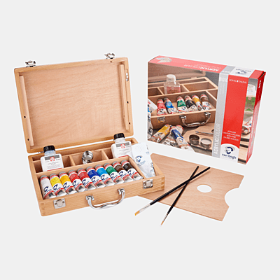 ROYAL TALENS VAN GOGH ACRYLIC COLOR WOODEN BOX, BASIC ROYAL TALENS VAN GOGH ACRYLIC COLOR WOODEN BOX, BASIC