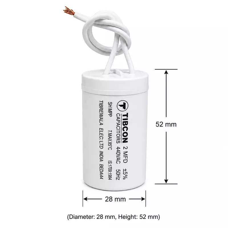 Tibcon 2 MFD Fan Capacitor | 440V | PP | Dry